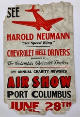 Image: poster: See Harold Neumann “Air Speed King” and Chevrolet Hell Drivers