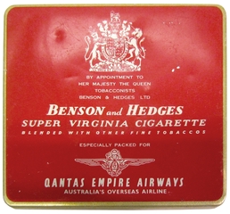 Image: cigarette box: Qantas Empire Airways