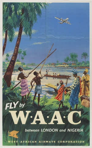 Poster: West African Airways Corporation (WAAC), London and Nigeria