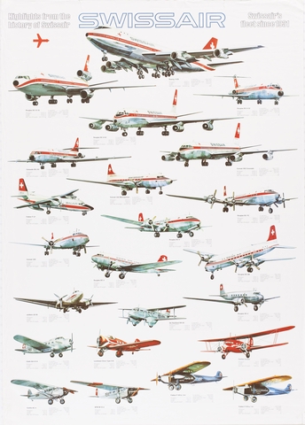 Poster: Swissair, fleet history