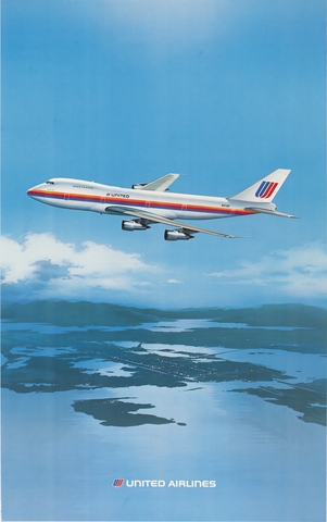 Poster: United Airlines, Boeing 747-200