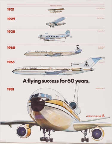 Poster: Mexicana Airlines, 60 years