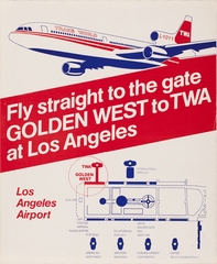 Image: poster: TWA (Trans World Airlines), Golden West Airlines, Los Angeles