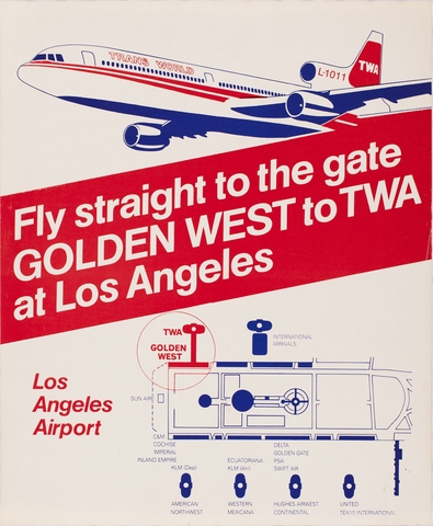 Poster: TWA (Trans World Airlines), Golden West Airlines, Los Angeles