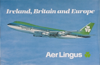 Image: poster: Aer Lingus, Boeing 747-100, Ireland, Britain and Europe
