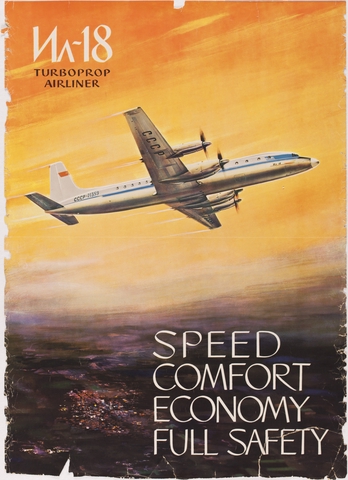 Poster: Aeroflot Soviet Airlines, Ilyushin Il-18
