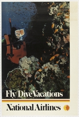 Image: poster: National Airlines, Fly/Dive Vacations