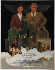 Image: poster: United Airlines, 50th anniversary of flight attendant service