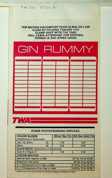 Image: airsickness bag: TWA (Trans World Airlines)