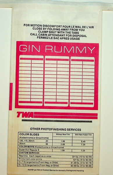 Image: airsickness bag: TWA (Trans World Airlines)