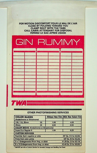 Image: airsickness bag: TWA (Trans World Airlines)