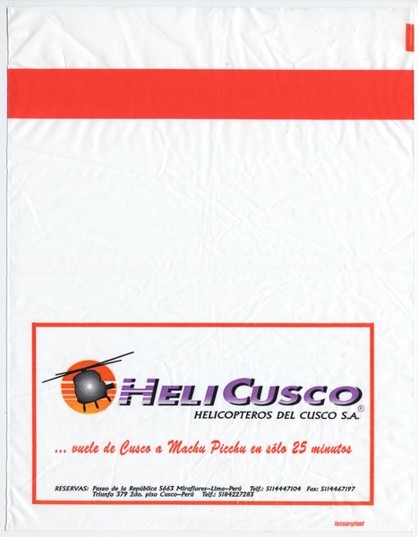 Image: airsickness bag: HeliCusco