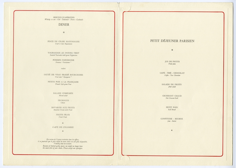 Image: menu: Air France