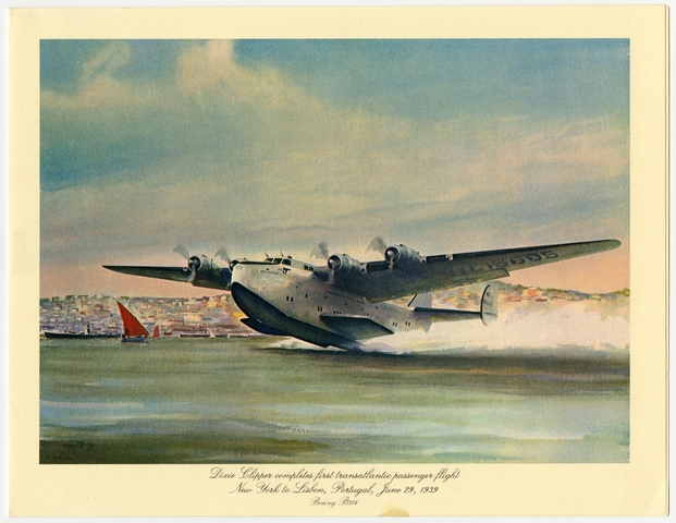 Menu: Pan American World Airways, Historic First Flights series, Boeing 314