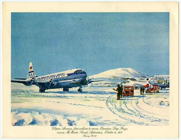 Menu: Pan American World Airways, Historic First Flights series, Boeing 377 Stratocruiser