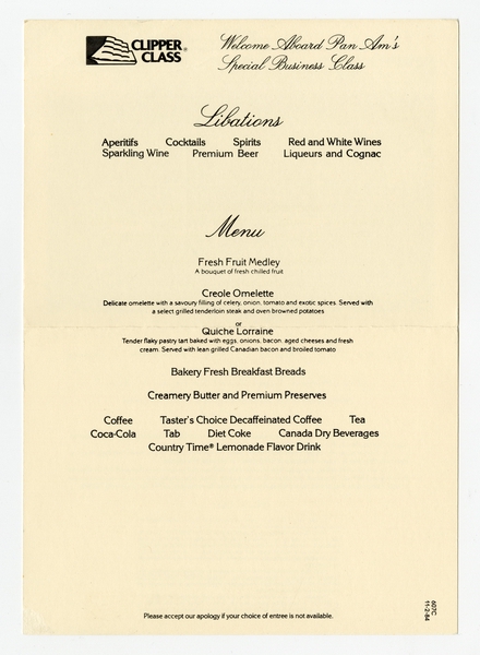 Image: menu: Pan American World Airways, Historic First Flights series, Boeing 747SP