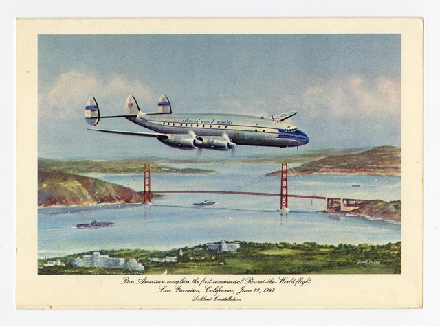 Menu: Pan American World Airways, Historic First Flights series, Lockheed Constellation
