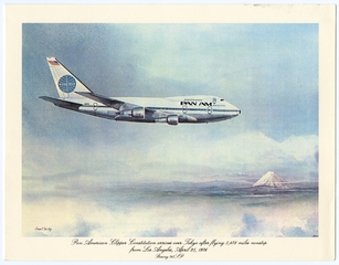 Image: menu: Pan American World Airways, Historic First Flights series, Boeing 747SP