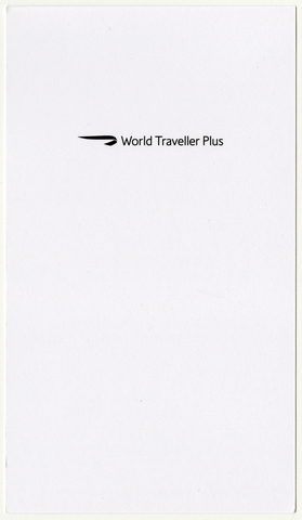 Menu: British Airways, World Traveller Plus class
