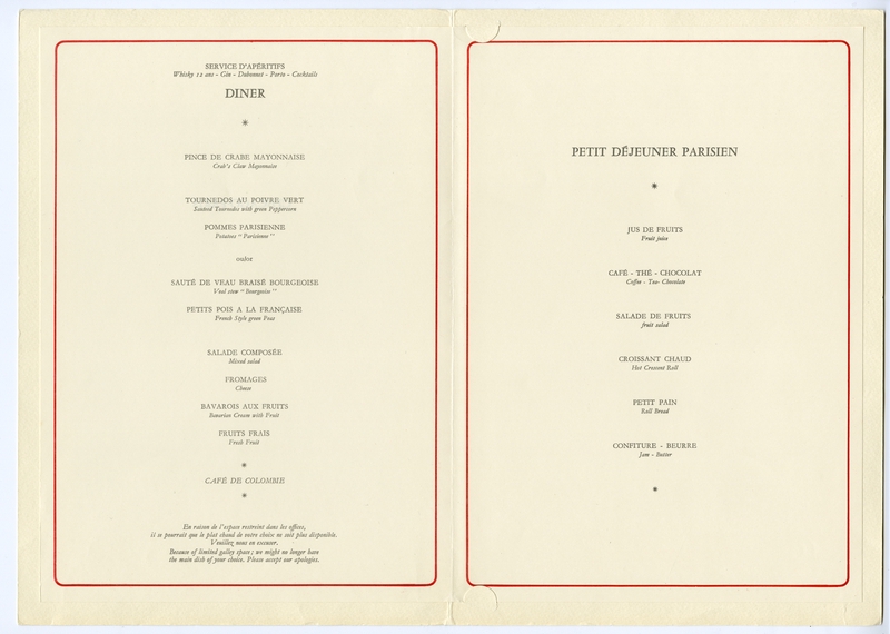 Image: menu: Air France