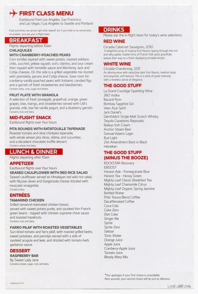 Image: menu: Virgin America