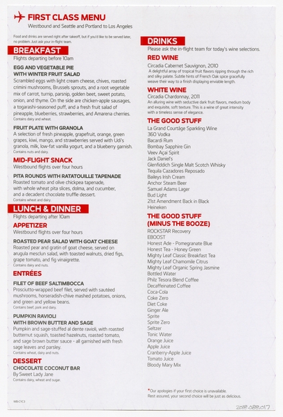 Image: menu: Virgin America