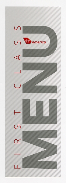 Image: menu: Virgin America, first class