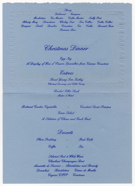 Image: menu: Pan American World Airways