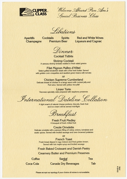 Image: menu: Pan American World Airways, Historic First Flights series, Boeing 747