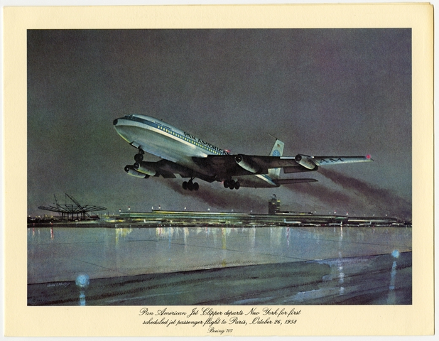 Menu: Pan American World Airways, Historic First Flights series, Boeing 707