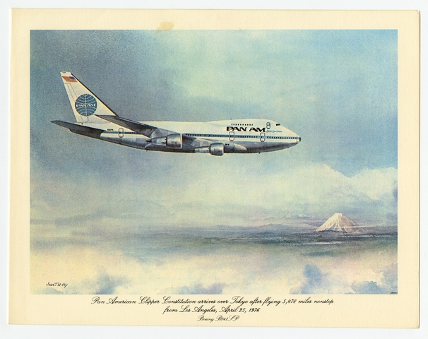 Menu: Pan American World Airways, Historic First Flights series, Boeing 747SP