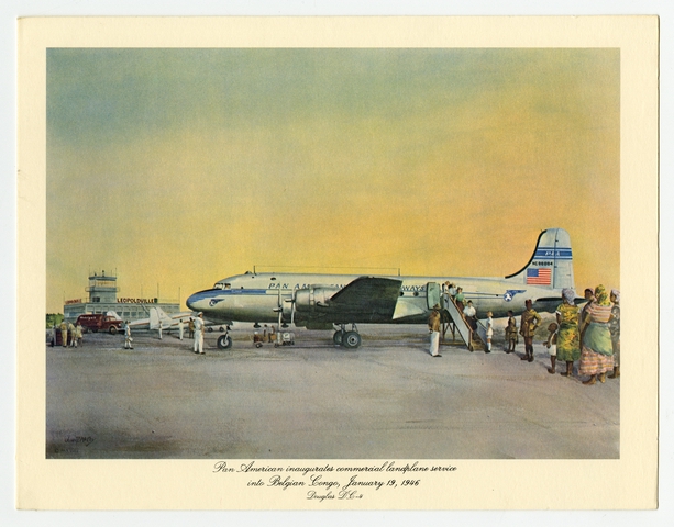 Menu: Pan American World Airways, Historic First Flights series, Douglas DC-4