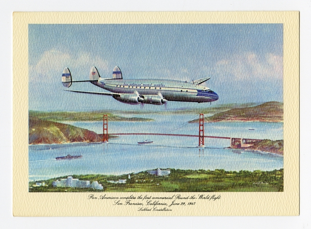 Menu: Pan American World Airways, Historic First Flights series, Lockheed
