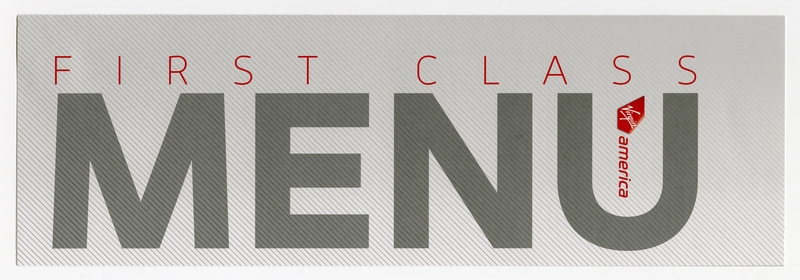 Image: menu: Virgin America, first class