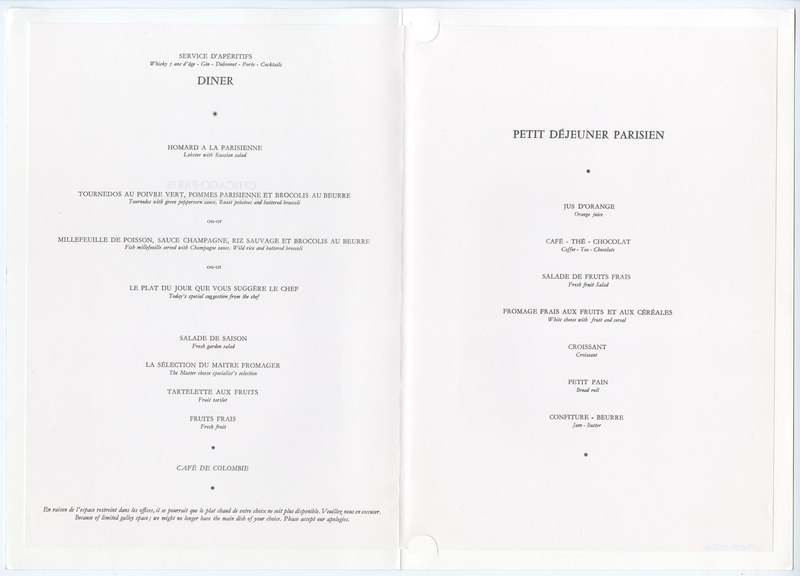 Image: menu: Air France