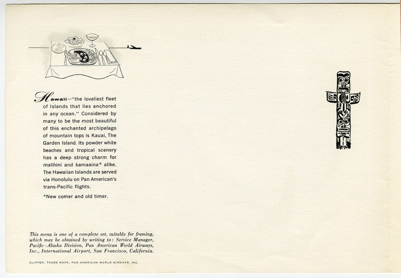 Image: menu: Pan American World Airways