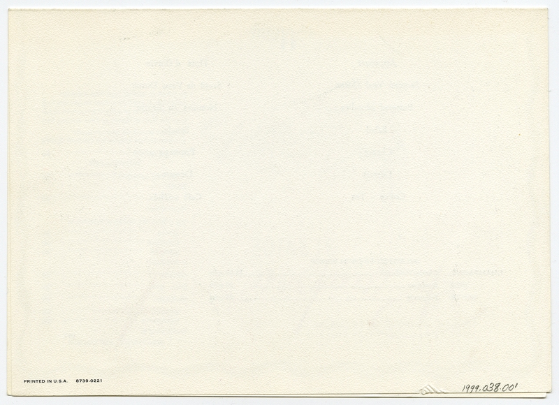 Image: menu: Pan American World Airways, Rainbow (economy) class