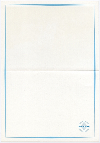 Image: menu: Pan American World Airways