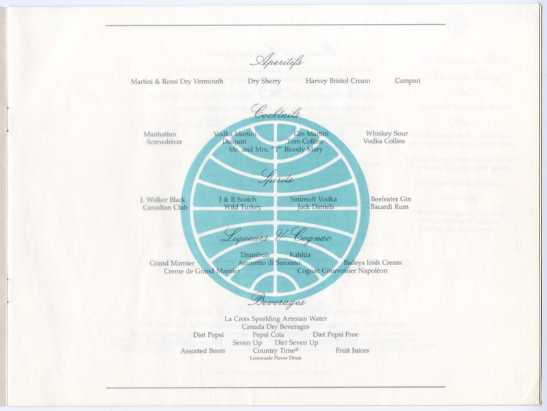 Image: menu: Pan American World Airways