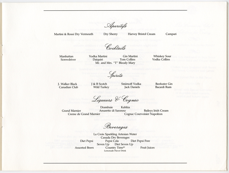 Image: menu: Pan American World Airways