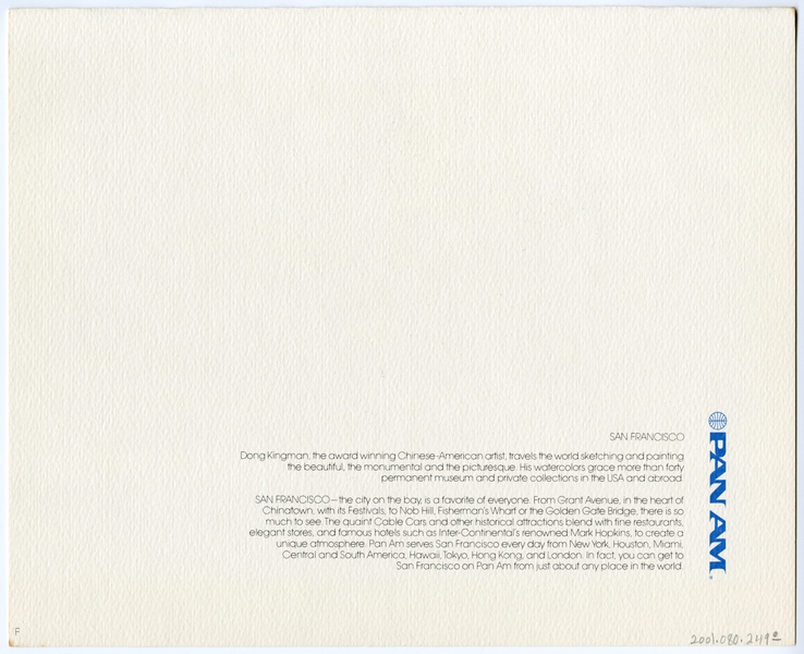 Image: menu: Pan American World Airways