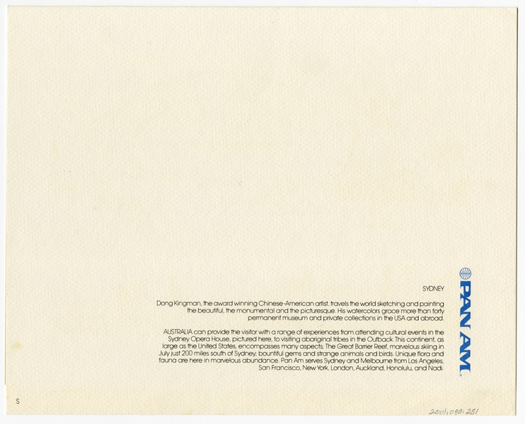 Image: menu: Pan American World Airways