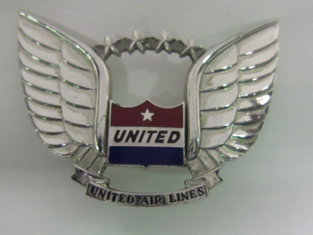 Ground crew hat badge: United Air Lines