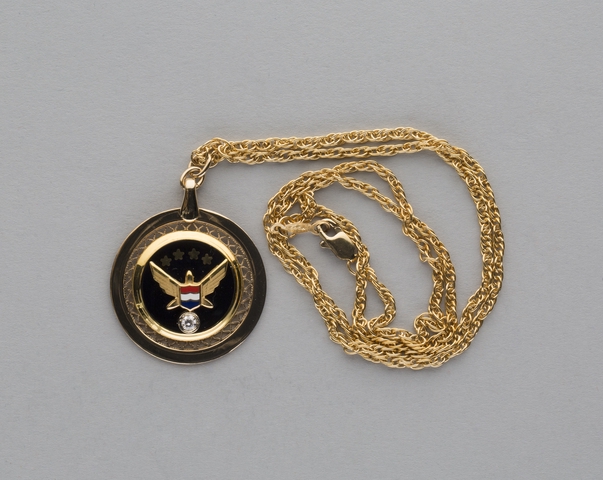 Service pendant with chain: United Air Lines, retirement