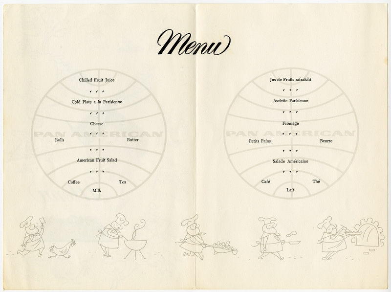 Image: menu: Pan American World Airways