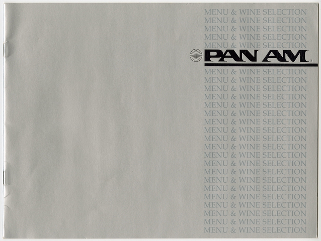Menu: Pan American World Airways, first class