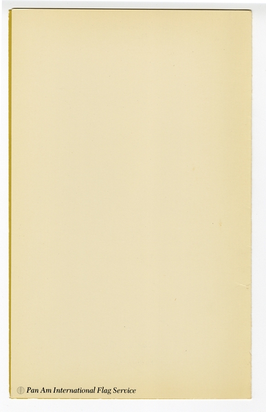 Image: menu: Pan American World Airways, first class