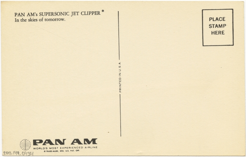 Image: postcard: Pan American World Airways, Boeing 2707 Supersonic Transport (SST)