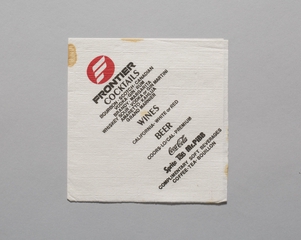 Image: cocktail napkin: Frontier Airlines