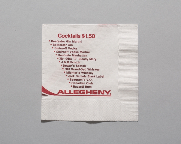 Cocktail napkin: Allegheny Airlines